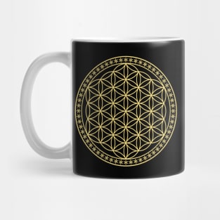 Flower of Life Sacred Geometry Yellow Mug